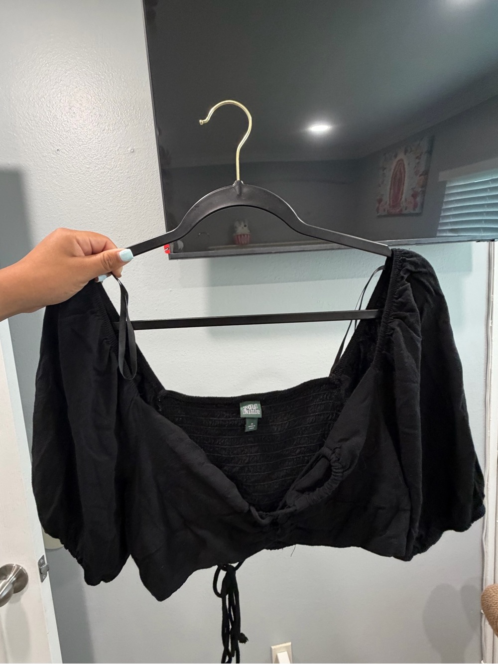 Target Black Puff Sleeve Crop Top